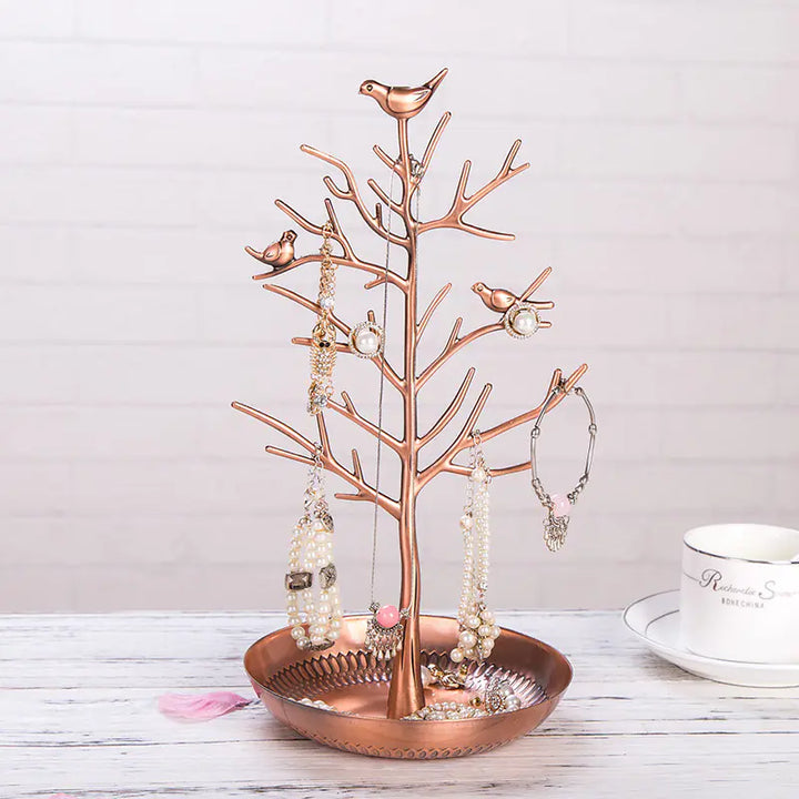 Creative Metal Jewelry Display Stand with Bird Design