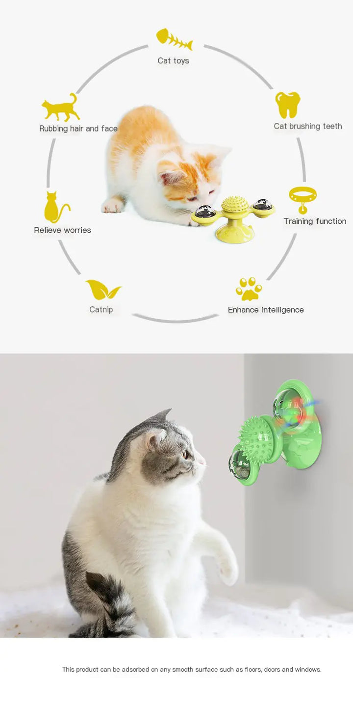 Rotating Cat Windmill Toy