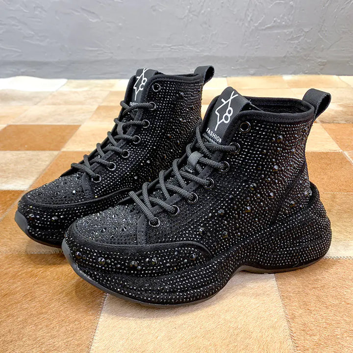 Women's Thick Sole Rhinestone Sneakers - 2020 Winter Style