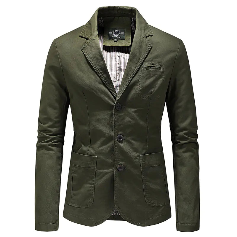 Men's Solid Color Single Breasted Jacket