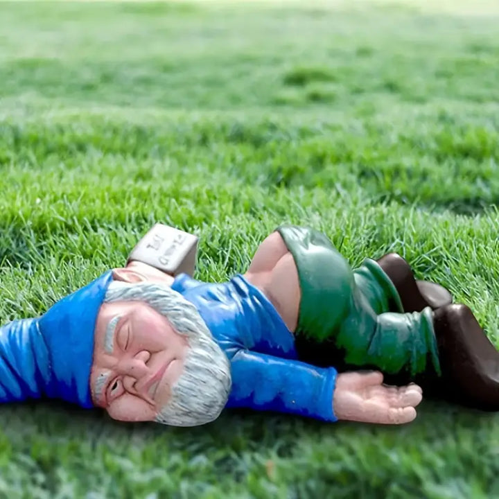 Mischievous Drunken Gnome Statue