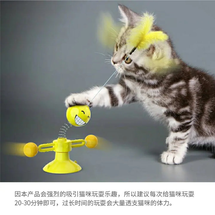 Rotating Cat Windmill Toy