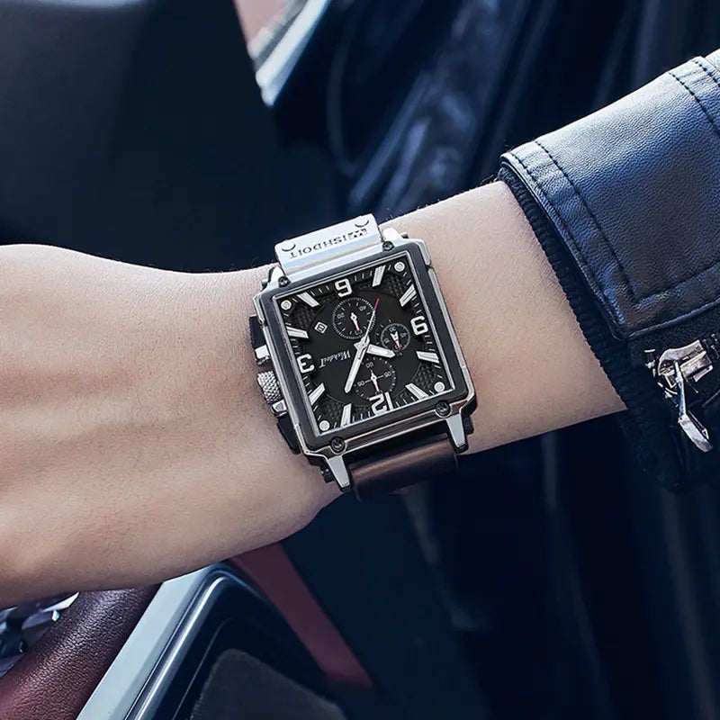 Automatic Square Waterproof Quartz Watch for Men