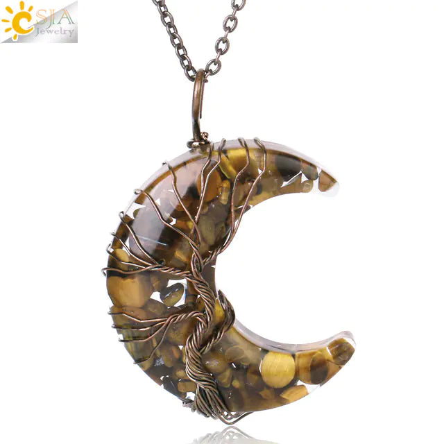 Tree of Life Moon Pendant
