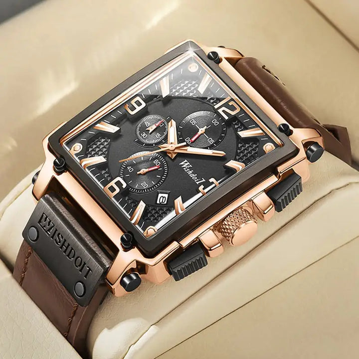 Automatic Square Waterproof Quartz Watch for Men