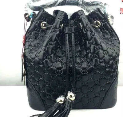 Vintage Leather Bucket Bag for Women - Versatile Design