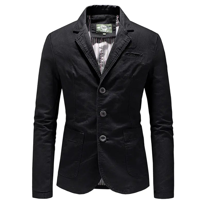 Men's Solid Color Single Breasted Jacket