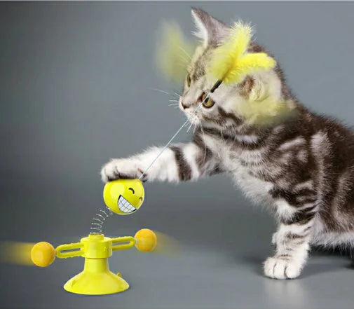 Rotating Cat Windmill Toy