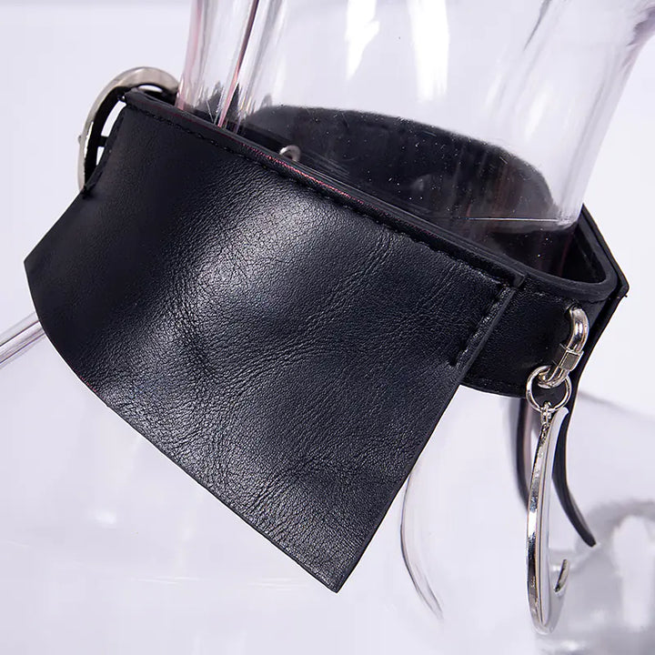 Gothic Style PU Leather Choker with Moon Pendant